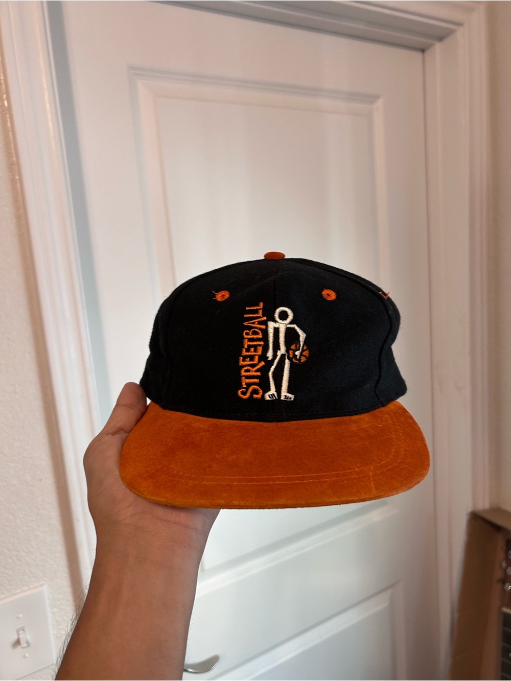 Vintage adidas Hat Snapback Cap Black Adult Streetball Basketball 90s Wool Logo